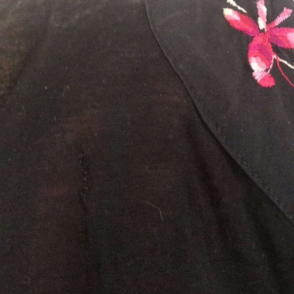 Armani Exchange A/X S vintage embroidered sheet lyocell black crop top! - Picture 9 of 12